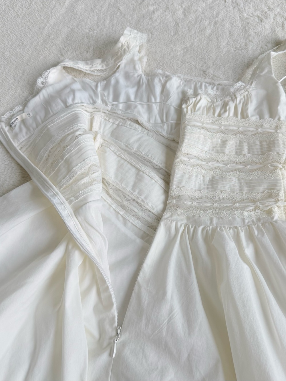 House of CB Cream Mini Dress with Lace Bodice - Picture 9 of 13